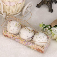 3Pcs Natural Sea Salt Bath Ball Set Lavender Rose Flow Bath Bombs Ball Lavender Bubble Essential Body Scrub #622