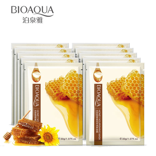 10pcst BIOAQUA Honey Nourishing  Face Mask Pure Natual Essence Skin Care