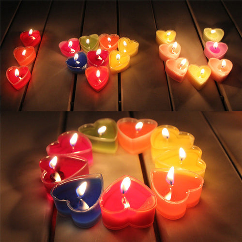 9pcs set Heart Shaped Candles
