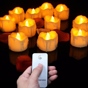 12 pieces Small Flickering Decorative Candles With Remote Control