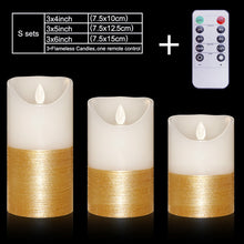 3pcs Gold and ivory LED candles remote control