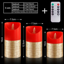 3pcs Gold and ivory LED candles remote control