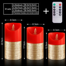 3pcs Gold and ivory LED candles remote control