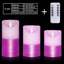 3pcs Gold and ivory LED candles remote control