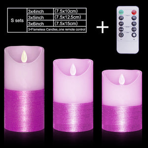 3pcs Gold and ivory LED candles remote control